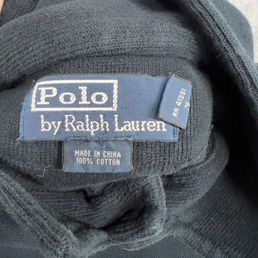 Polo Ralph Lauren Sweater Mens XL Blue Navy Quarter Button Preppy Pullover Pony
